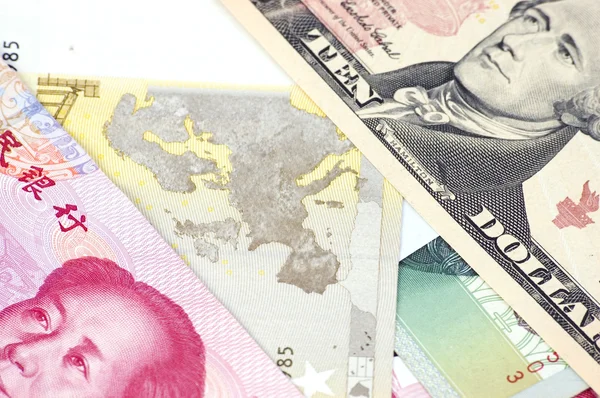 Different banknotes - closeup — Stock Photo, Image