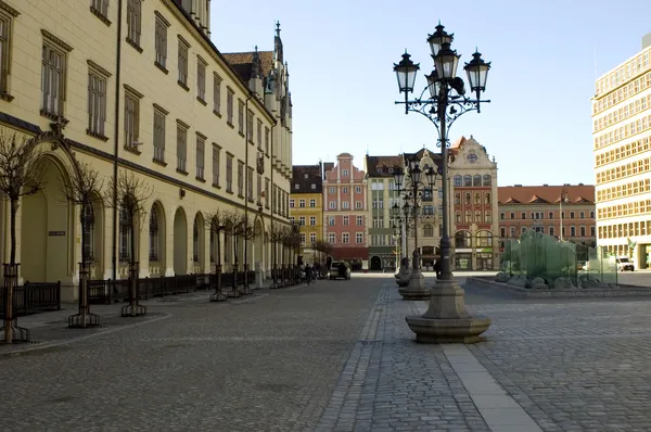 Wroclaw, Polónia - praça de mercado — Fotografia de Stock