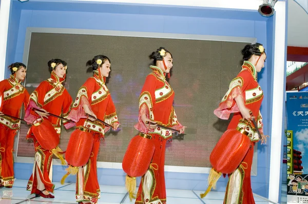 Cultura china - bailarines de Shanxi — Foto de Stock