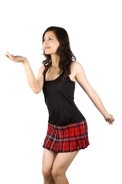 Sexy Asian girl in short skirt — Stock Photo, Image
