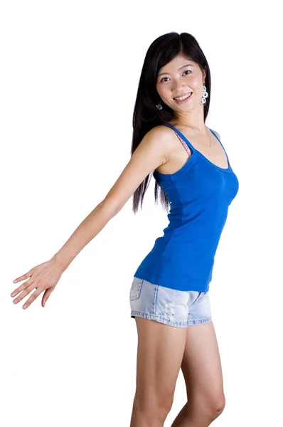 Asiatisk tjej - fitness motion — Stockfoto