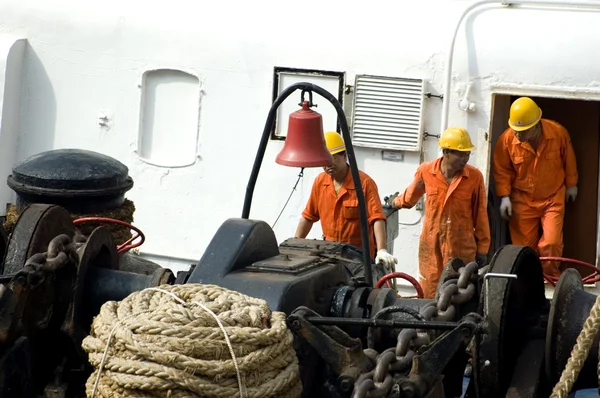 Chinese sailors in Hong Kong — Stock Photo, Image