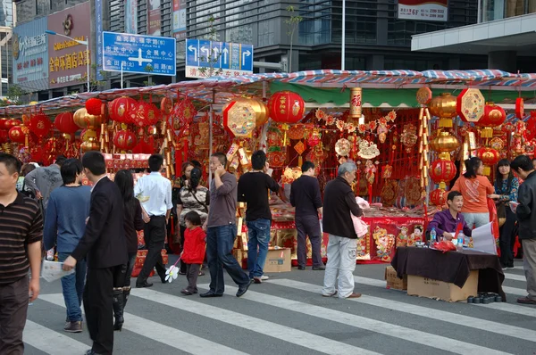 Chinese holiday - decoration stalls — Stock Photo, Image