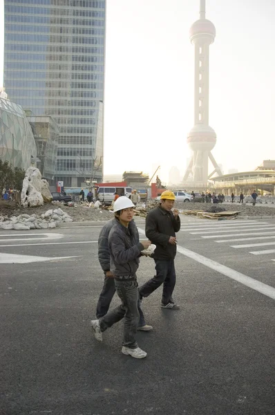 Trabalhadores em Xangai, EXPO 2010 — Fotografia de Stock