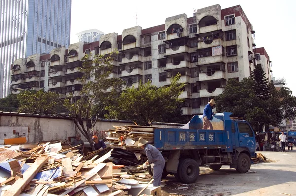 Rozbiórki w chińskim mieście — Zdjęcie stockowe