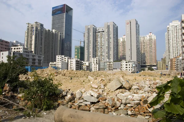 Demolice v čínské město — Stock fotografie