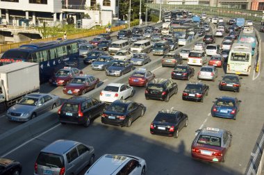Çin'de trafik sıkışıklığı