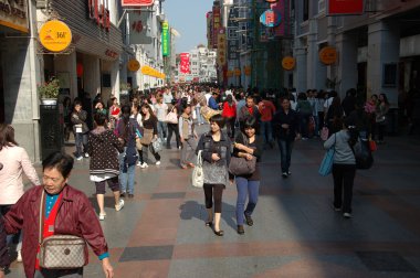 Guangzhou city - alışveriş caddesi