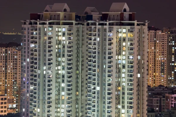 Residential buildings by night — Stock Photo, Image