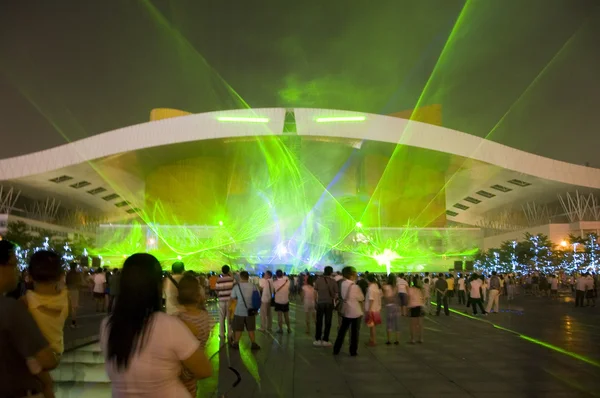 Ночное лазерное шоу в Китае — стоковое фото