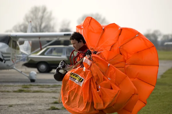 Parachute jumps in Poland — Stock Photo, Image