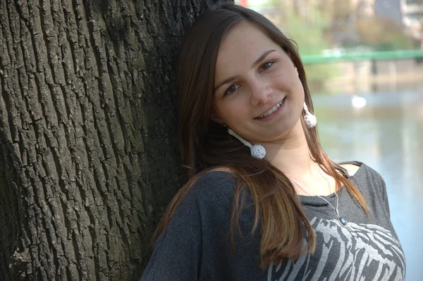 Usmívající se dívka v Polsku — Stock fotografie
