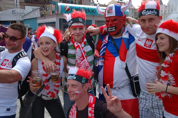 Euro2012 - group of fans — Stock Photo, Image
