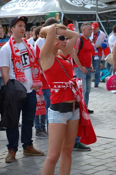 Euro2012 きれいな女性ファン — ストック写真