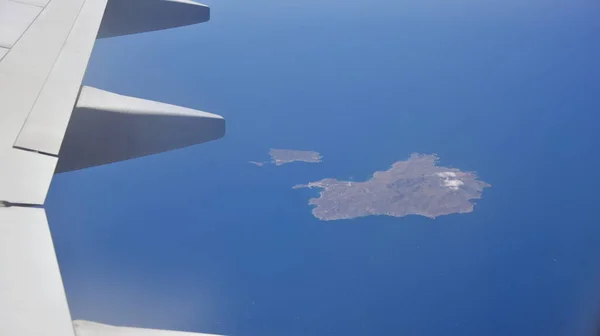Νησιά Που Περιβάλλονται Από Μεσόγειο Θάλασσα Γενική Άποψη Από Αεροπλάνο — Φωτογραφία Αρχείου