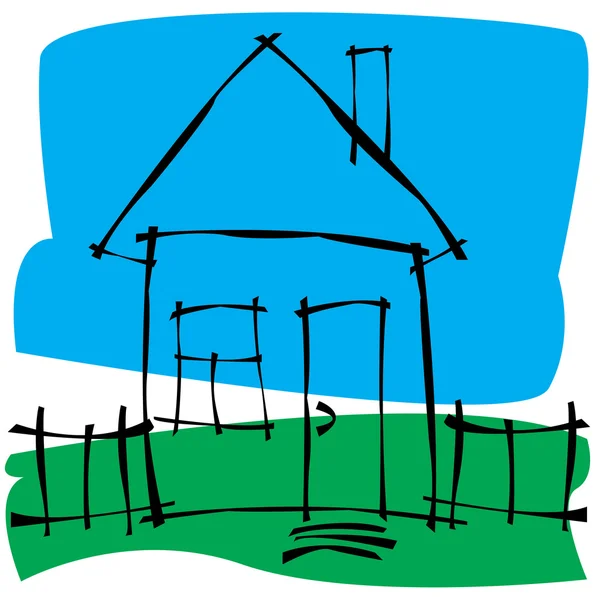 Vector scetch huis — Stockvector