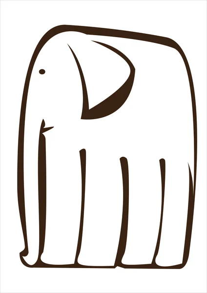 Elefante vectorial gráfico aislado sobre fondo blanco — Archivo Imágenes Vectoriales
