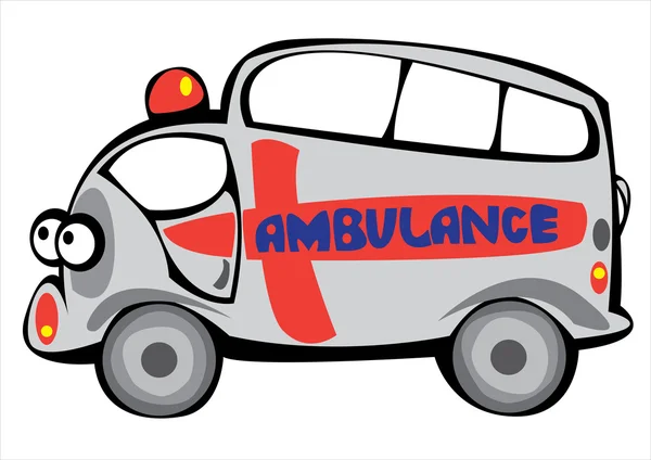 Vecteur dessin animé ambulance voiture isolé sur fond blanc — Image vectorielle
