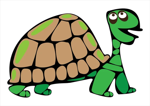 Vettoriale tartaruga cartone animato isolato su sfondo bianco — Vettoriale Stock