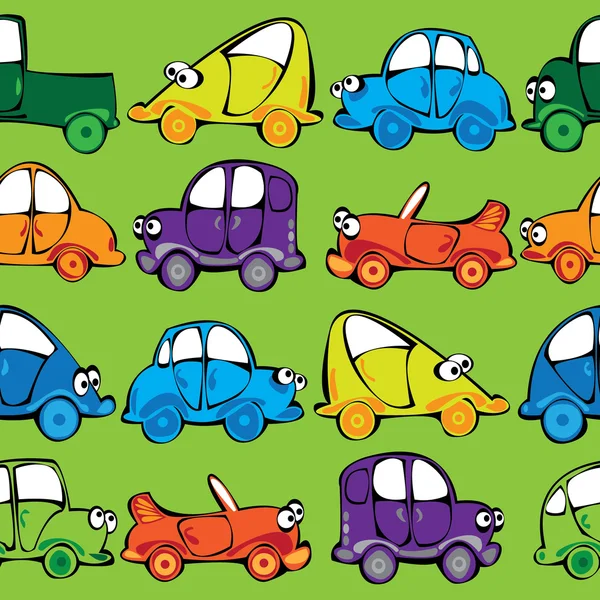 Vector seamless multicolor cars pattern — Stock Vector