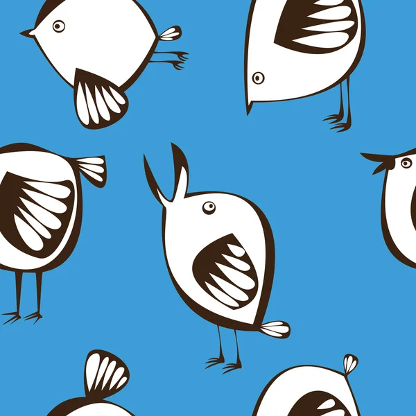 Vektor nahtlose weiße Vögel Muster — Stockvektor