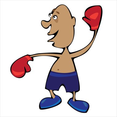 vector cartoon boxer isolated on white background