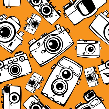Vintage film fotoğraf makinesi Dikişsiz desen vektör