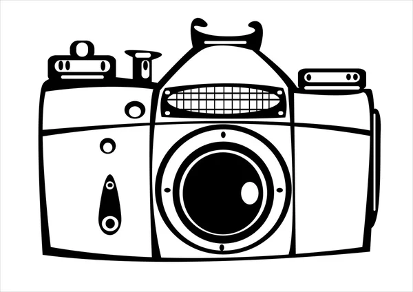 Vector vintage film fotocamera geïsoleerd op witte achtergrond — Stockvector