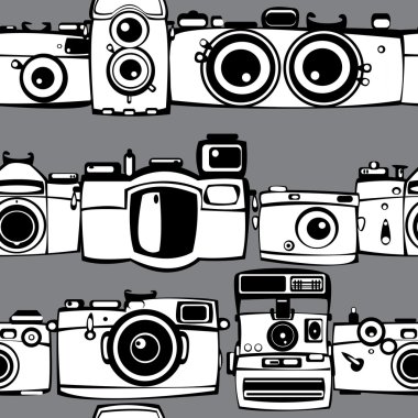 Vintage film fotoğraf makinesi Dikişsiz desen vektör