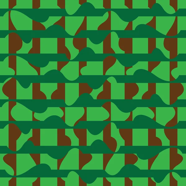 Vecteur abstrait de motif vert sans couture avec des lignes recourbées — Image vectorielle