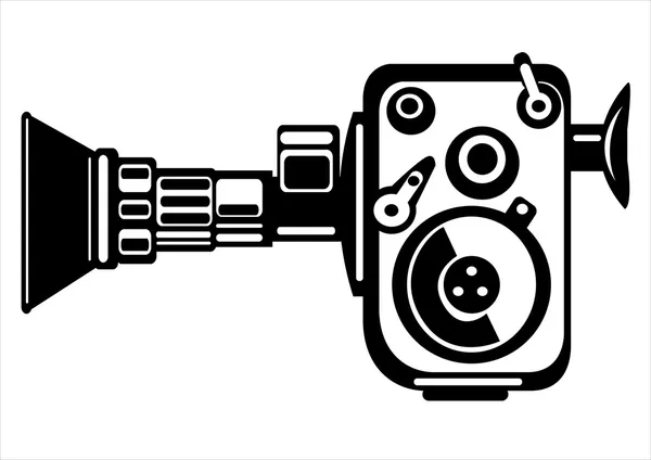 Vector vintage filmcamera geïsoleerd op witte achtergrond — Stockvector