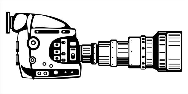 Vector film moderne camera geïsoleerd op witte achtergrond — Stockvector