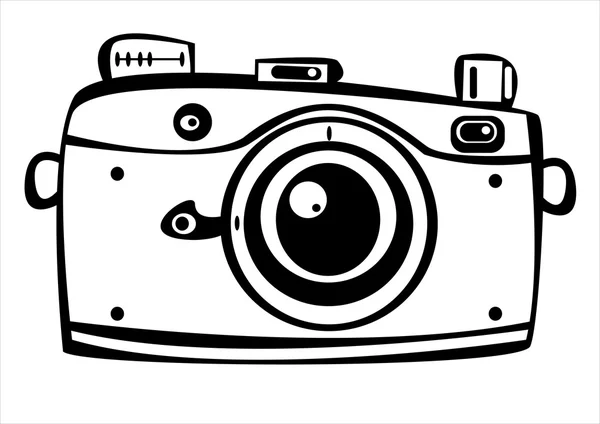 Vector vintage film fotocamera geïsoleerd op witte achtergrond — Stockvector