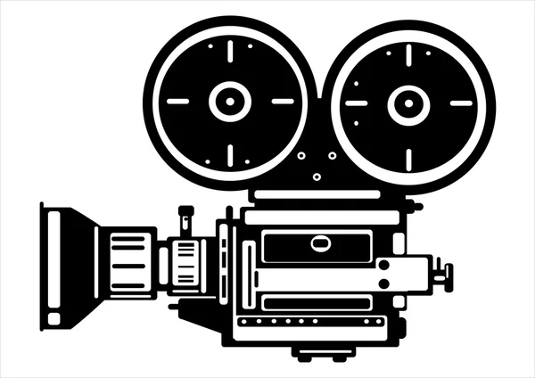 Beyaz arka plan üzerinde izole vektör vintage film kamera — Stok Vektör