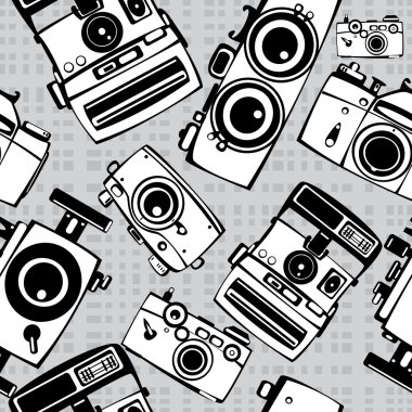 Vintage film fotoğraf makinesi Dikişsiz desen vektör