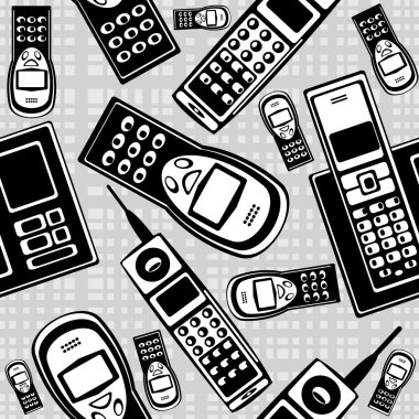 vektör vintage cep telefonları seamless modeli