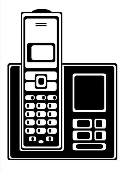 Teléfono inalámbrico vectorial aislado sobre fondo blanco — Vector de stock