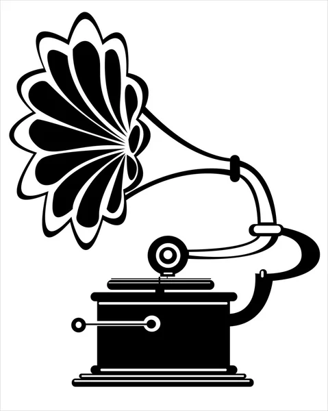 Vector retro gramophone on white background — Stock Vector