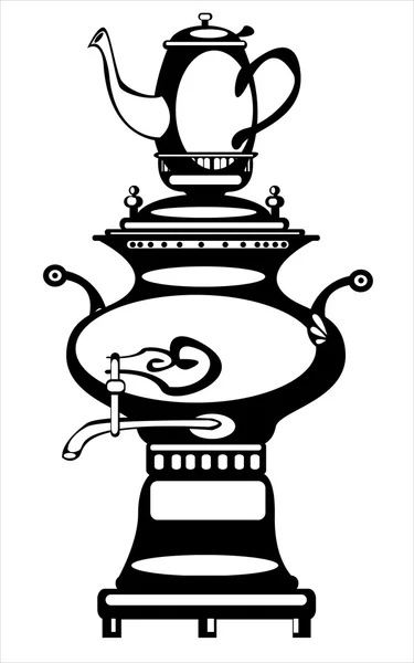 Ilustración vectorial samovar sobre fondo blanco — Vector de stock