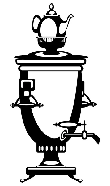 Ilustración vectorial samovar sobre fondo blanco — Archivo Imágenes Vectoriales