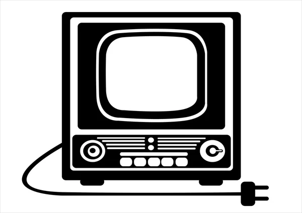 Ρετρό tv εικονογράφηση φορέας σε άσπρο φόντο — Διανυσματικό Αρχείο