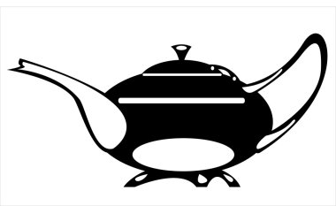 vektör çizimi çaydanlık beyaz zemin üzerine