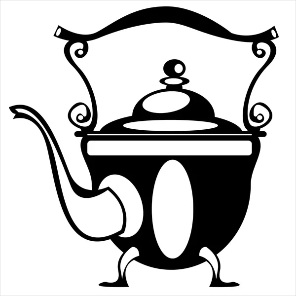 Vector illustration teapot on white background — Stock Vector