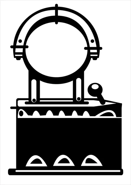 Vector illustration retro iron on white background — Stock Vector