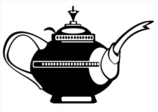 在白色背景上的矢量图茶壶 — 图库矢量图片