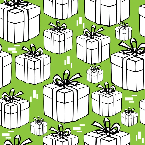 Seamless pattern gift box — Stock Vector