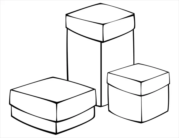 Caixa de presente branco isolado no fundo branco — Vetor de Stock