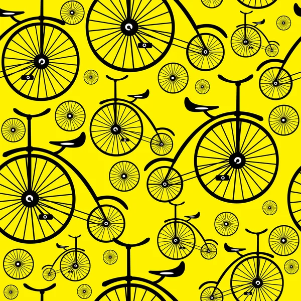 Dikişsiz desen retro Bisiklet — Stok Vektör