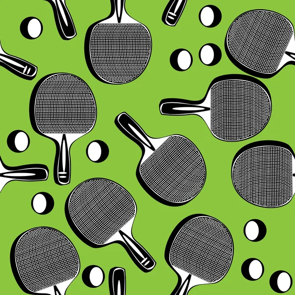 Seamless pattern ping pong tennis racket — Stock Vector