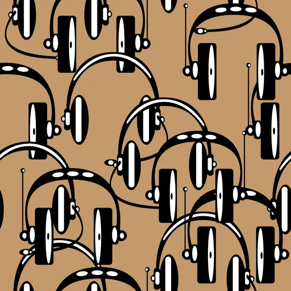 Auriculares de patrón sin costura — Vector de stock